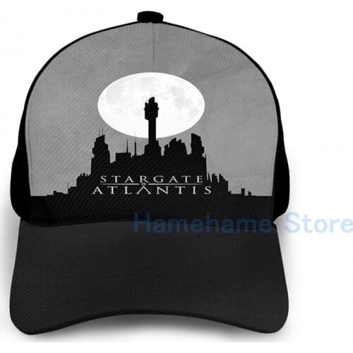 Fashion Stargate Atlantis Night Sky Basketball Cap men women Graphic print black Unisex adult hat