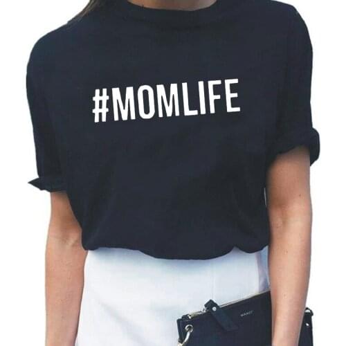 #MOMLIFE Letters Print T-shirt Fashion Harajuku Cotton Tees New Summer Street Casual Plus Size 0-Neck T-shirts Camiseta Mujer