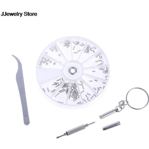 1Set Assortment Screws Nuts Pads Set Glasses Leg Screw Kit Box Set For Glasses Sunglass Watch Clock Parts Repair Kit Tools