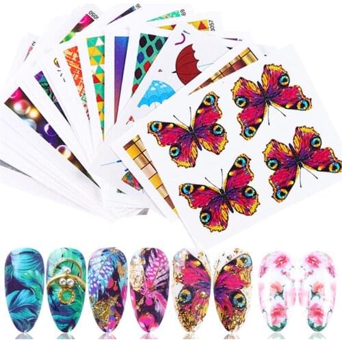45 Sheets Kapmore Manicure Colorful Butterfly Sticker Creative Fashion Nail Art Sticker Manicure Decal DIY Nail Art Sticker