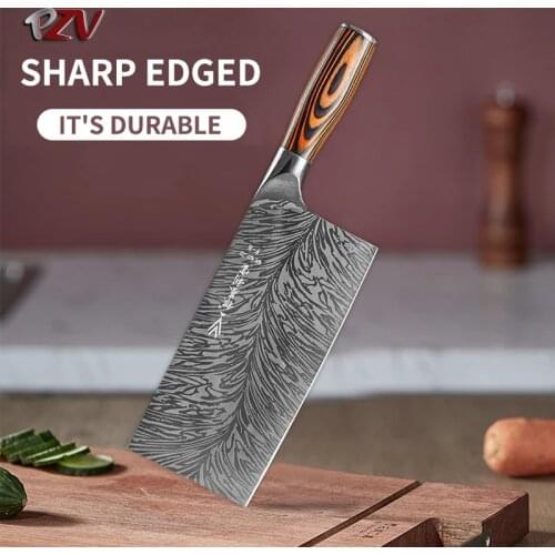 Cleaver knife Kitchen Chef Knife Stainless Steel Razor Sharp Slicing Knife Meat Chopping Knife Wood Handle Chinese butche Knife