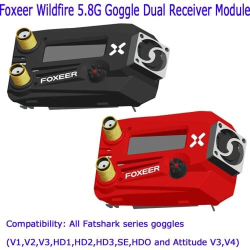 Foxeer Wildfire 5.8G Goggle Dual Receiver Module OLED Screen for Fatshark Dominator All V2 V3 HD3 SE HDO Attitude V4 FPV Goggles