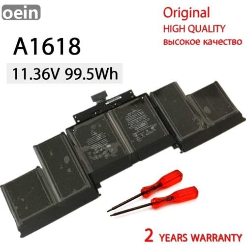 Oein Genuine A1618 Battery For Apple MacBook Pro 15" Retina A1398 2015 020-00079 MJLQ2LL/A MJLT2LL/A 11.36V 99.5Wh BATTERIA