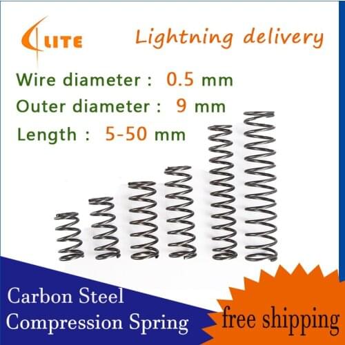 Pressure Spring Compressed Spring Release Spring Return Spring Wire Diameter 0.5mm, Outer Diameter 9mm mechanical spring