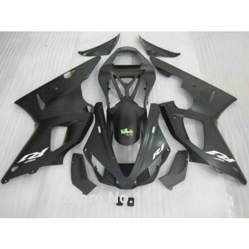 Full injection molding popular fairings set fit for YAMAHA YZF R1 02 03 all matte black Fairing kit 2002 2003 bodywork KN6