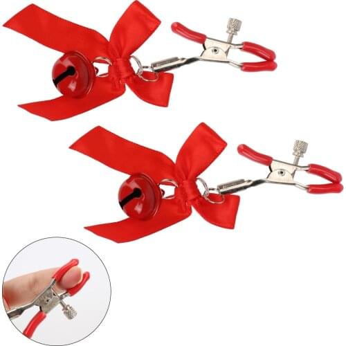 Metal Nipple Clips Adjustable with Small Bell Sex Toys for Couple Torture Play Clamps Nipple Stimulator Breast Bondage