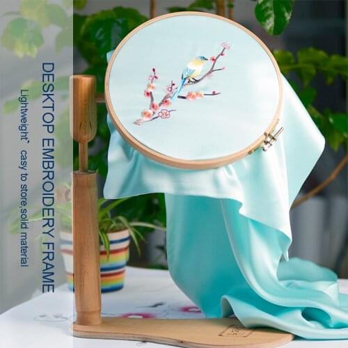21/24/28CM Adjustable Hoop Wood Embroider 360 Degree Rotation Stand Embroidery and Cross Stitch Hoop Set Ring Frame Sewing Tools