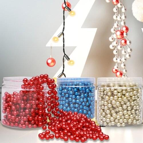Ball Christmas Bead Chain Plastic Multifunction Decoration Party Golden Silver Blue Red Ornaments Festival Adornment DIY Beaded