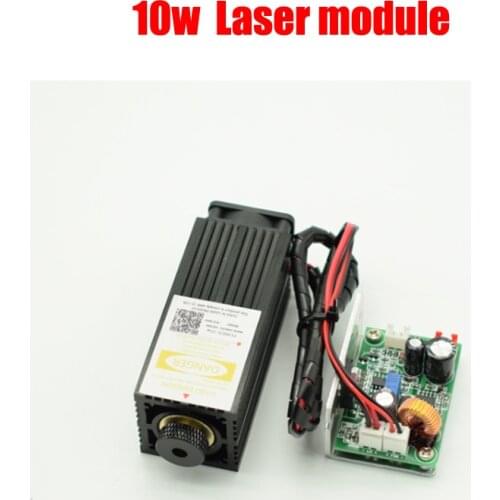 High Power 450nm 10W Focusing Blue Laser Module Laser Engraving Cutting with TTL Module 10000mw with Protection Goggle glasses
