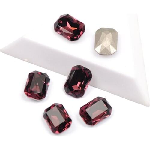 YANRUO 4627 Amethyst Color Octagon Shape Nail Rhinestones K9 Glitter Glass Rhinestone Popular Stone For 3D DIY Nail Art Gems