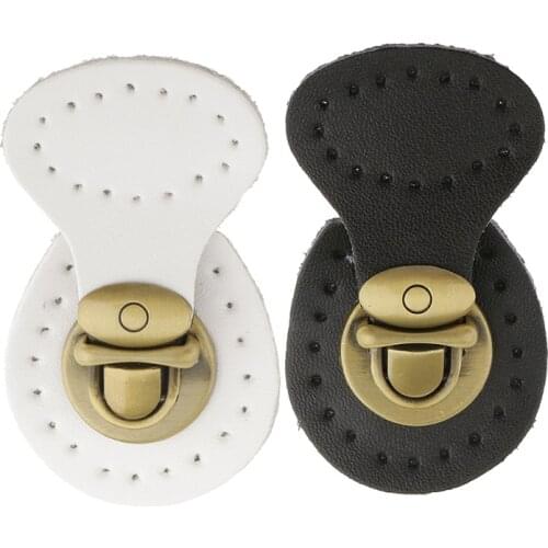 1pcs Bags Lock Button self-restraint Quality Cowhide Bag Hasp Buckle Mortise Lock Handmade DIY Patchwork Accessories KZ0253