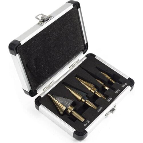 5Pcs/Set Imperial Step Drilling Coating Super Hard Triangle Handle Pagoda Bit Open Expander Steel Plate Aluminum Board Drill