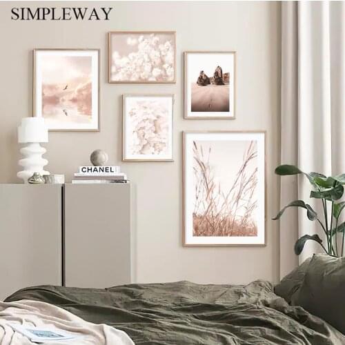 Outdoor Flower Grass Nature Landscape Artwork Poster Dreamy Nordic Style Art Print Canvas Wall Painting Modern Living Room Decor