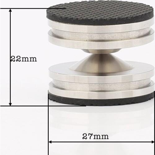 4sets 27mmX9mm Stainless Steel Speaker Spike Isolation Feet Cone Pad Amp HiFi