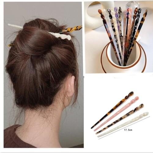 12 colors Hair Sticks Acetate Headbands For Women Elegance Lady Hairpins Fashion Hair Clip Hair Accessories Headwear