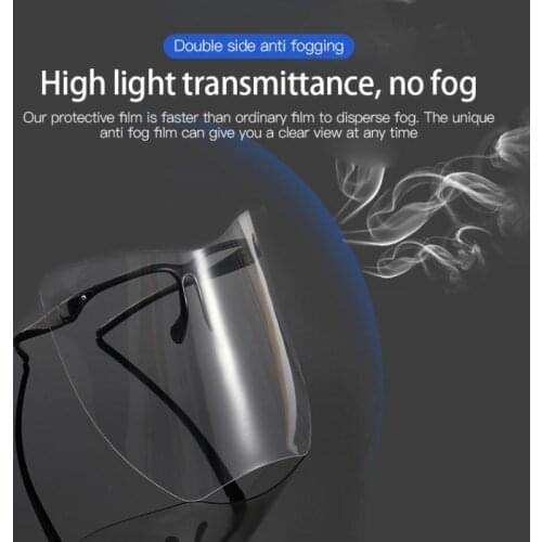 1pc Reusable Face Shield Ultra-clear Double-sided Coating Anti-fog Goggles Oversize Protective Sunglasses For Men And Women