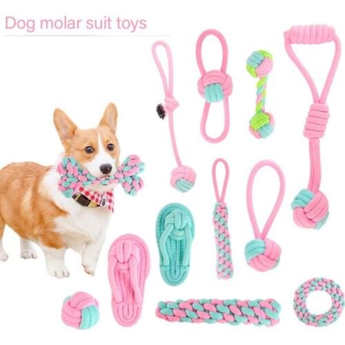 12 Styles Cotton Ball Pet Toy Puppy Bite Resistant Cotton Rope Toys Teeth Cleaning Rope Cute Durable Funny Outdoor Training Toys
