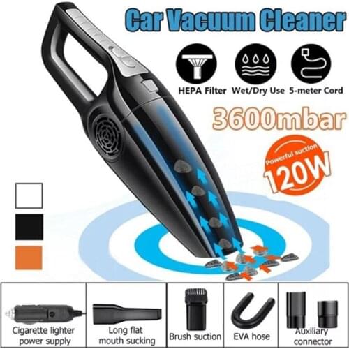 120W 3600mbar Car Vacuum Cleaner Wet And Dry dual-use Vacuum Cleaner Handheld 12V Car Vacuum Cleaner Automobile Vacuum Cleaner