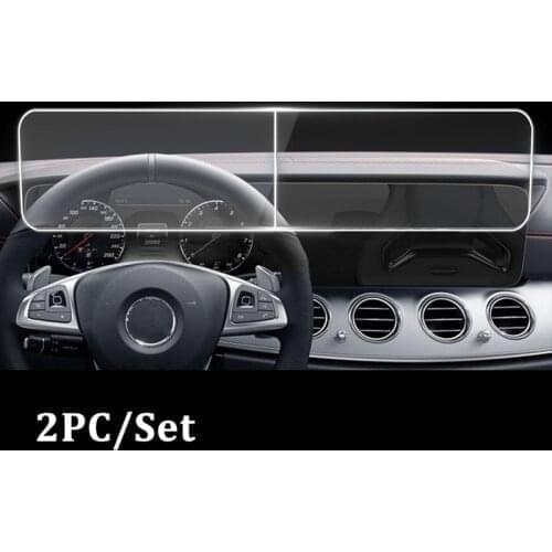 2pcs/set Car Navigation Screen Protector Tempered Glass Film For Mercedes Benz E Class W213 2017 2018 2019 S Class W222 2018