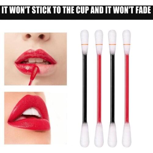 20Pcs/Box Cotton Swab Lipsticks Liquid Lipstick Long-lasting Charming Plastic Disposable lipstick stick maquillaje