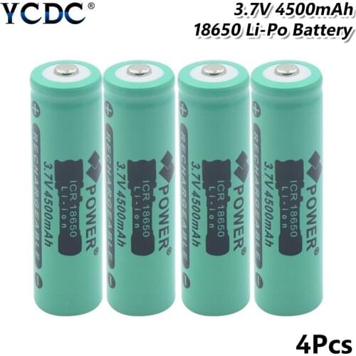 3.7V 4500mAh 18650 Lithium Li Ion Rechargeable 18650 Li-ion Battery For LED Torch Flashlight Power Bank 18650 Batteries