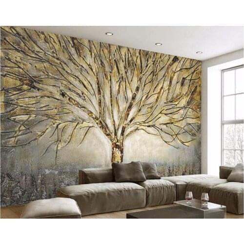 Custom photo 3d wallpaper Fashion tree modern oil painting living room Home decor 3d wall murals wallpaper for walls 3 d