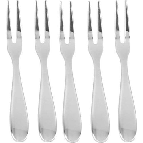 5Pcs Stainless Steel Fruit Fork Multi-Purpose Dessert Fork with Handle for Party Kitchen