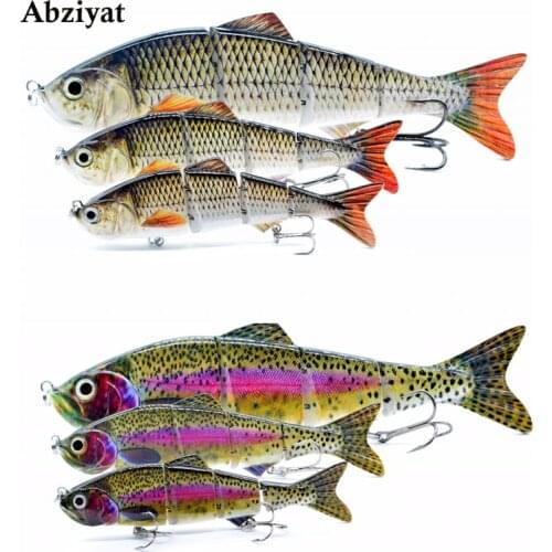 Abziyat Fishing Lures 4section Hard Tail Minnow Lure Swimbait Crankbait Fishing Tool Hunting Ice Fishing Bait Lifelike Fish