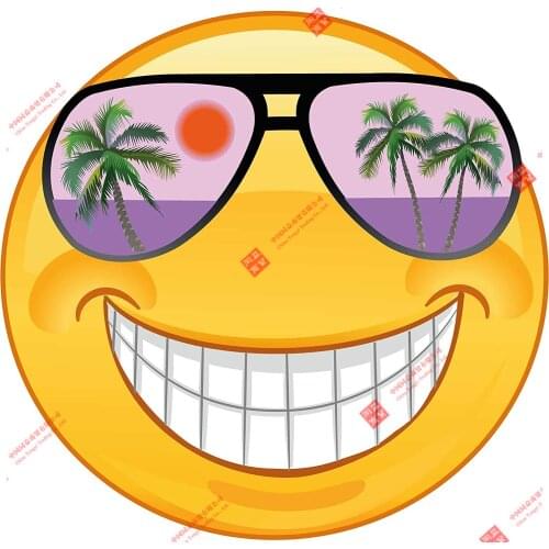 Laughing with Purple Sunglasses Weatherproof for Helmet Car Sticker Caravan Moped Truck Cool Sticker Set Car Sticker Car