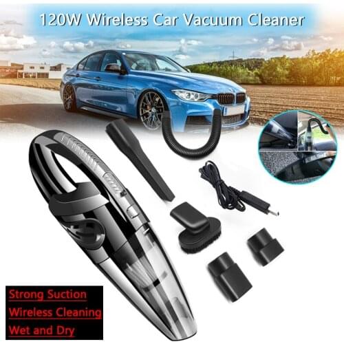 Car Vacuum Cleaner Wireless 120W Rechargable Handheld Household Car Vacuum Cleaner Wet and Dry Portable Auto Vacuum Cleaner