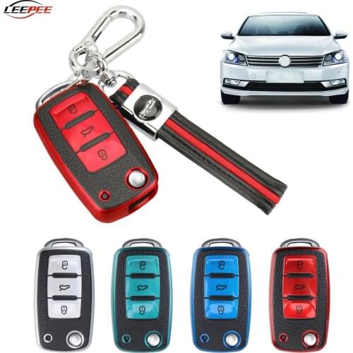LEEPEE Key Case Cover For VW Volkswagen Bora Lavida Plus Sagitar Lamando Jetta Passat Polo Tiguan Gran Lavida Auto Accessories