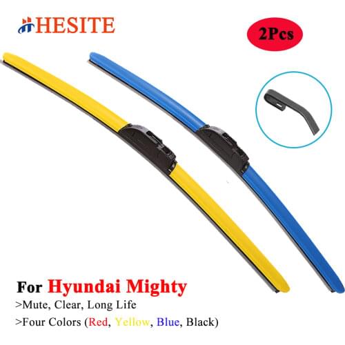 HESITE Colorful Red Wiper Blades For Hyundai Mighty 1 2 II EX4 EX6 EX8 EX9 2.5 3.5 Ton 1993 1994 1996 1997 1998 2007 2015 Models