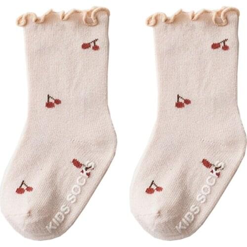 0-5 Years Toddlers Girls Frilly Socks Soft Cotton Baby Ankle Sock Flower Pattern Children Socks Anti Slip Infant Floor Sock