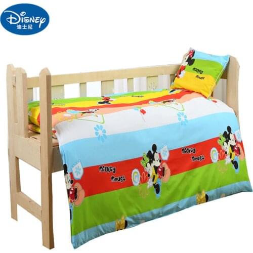 Disney 100%Cotton Kids Bedding Set Mickey mouse Newborns Baby cot duvet Crib Sets Cot Set Duvet Cover Pillowcase Flat Sheet