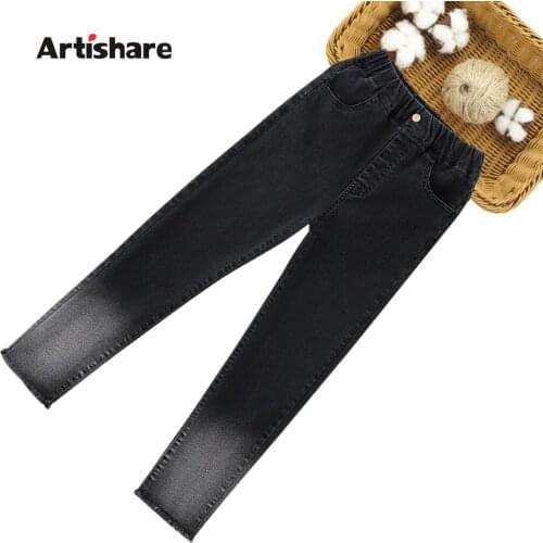 Jeans Girl Patchwork Childrens Jeans For Girls Spring Autumn Jeans For Children Teenage Childrens Clothing 6 8 10 12 14
