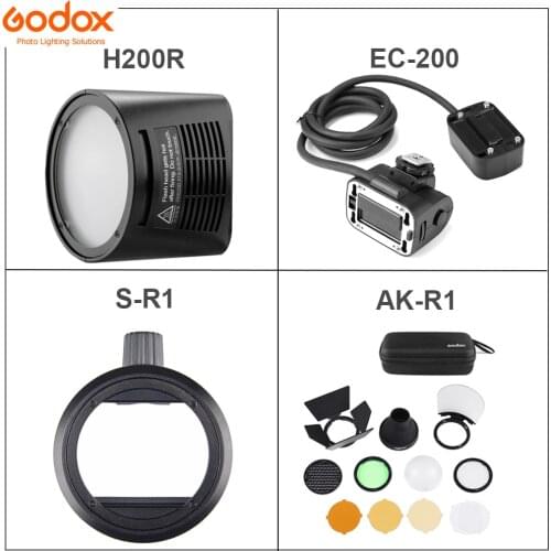 Godox AD200 Flash Accessory EC-200 WITSTRO H200R Round Flash Head Extension Head AK-R1 Color Temperature Reflector Godox