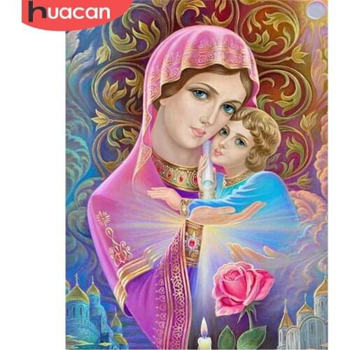 HUACAN 5D Diamond Painting Virgin Mary Full Square New Arrival Diamond Embroidery Religion Diamond Mosaic Handmade Gift