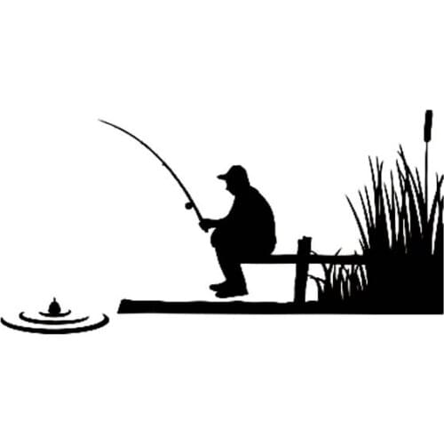17.8cm*9cm Fisherman On Individualized Vinyl Car Sticker Decals Accessories Door and Window Laptop Skateboard Sticker
