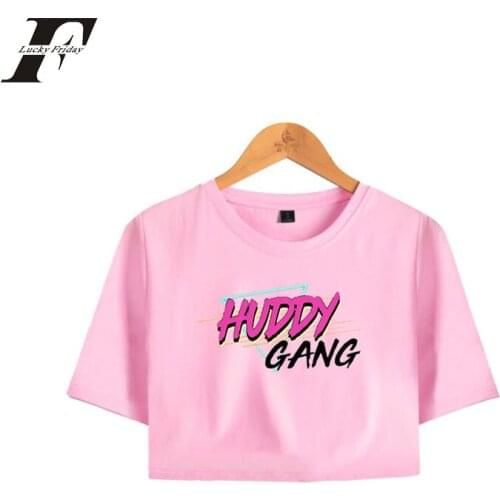 Chase Hudson Crop Top Exposed Navel T Shirt Oversize O-neck Tops Cotton Tees Print Fashion Women Funny Short Sleeve Casual Piece