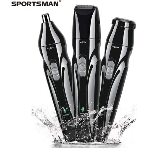 Sportsman Painless Nose Hair Trimmer USB Rechargeable Beard Nose Ear Hair Clippers for Men Grooming Kit Care Wet / Dry Washable