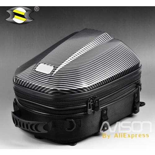 Motorcycle Helmet Tail Bags Travel Package Back Seat Bags Universal Motorbike Hard-Shell Seat Bag Expandable Capacity