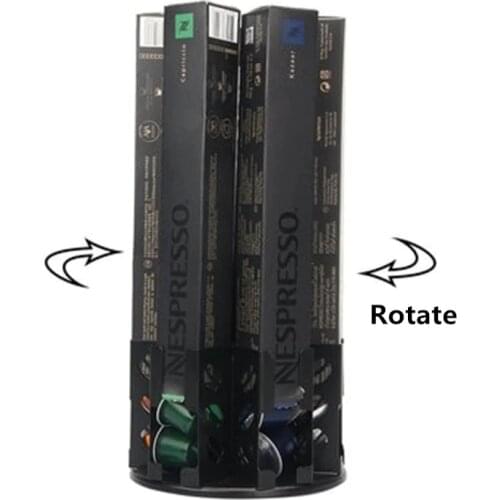 2020 New Nespresso Rotate Rack Display Coffee Pods Holder Black Plating Capsules Storage Rack Convenient Compact Capsule Rack