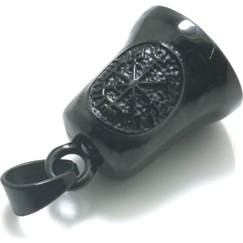 316L Stainless Steel Black Amulet Vikings Bell Pendant Newest