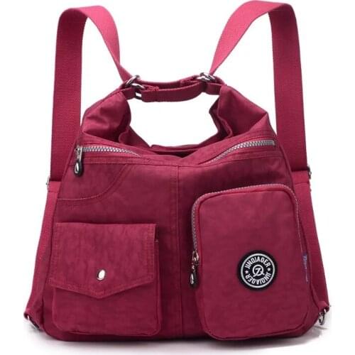 New Waterproof Women Bag Double Shoulder Bag Designer Handbags High Quality Nylon Female Multifunction Handbag Bolsas Sac A Main