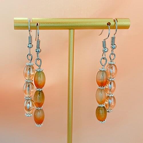 New Womens Earrings Gradual Peacock Agate Drop Earrings for Women Bohemian Natural Stone Vintage Earrings Female Party Jewelry