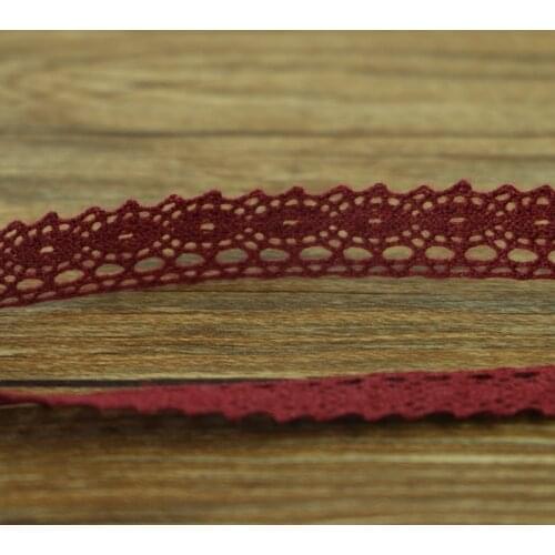 The new 1METER / DARK RED COLOR high quality white 1.2 CM cotton lace sewing Home Furnishing garment accessories DIY material