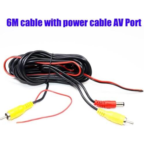 New 6m Car RCA CAR Reverse Rear View Parking Camera Video Cable With Video Trigger Wire Connecting Car Parking Rearview Monitor