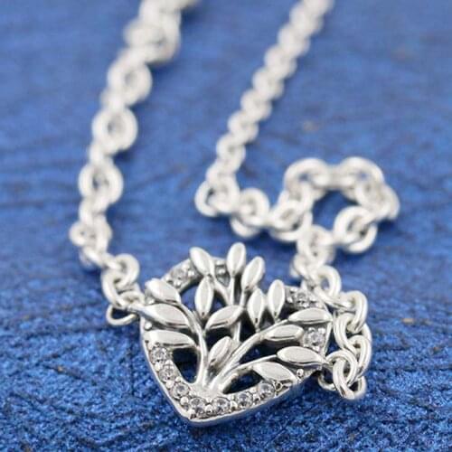 Original Moments Heart Family Tree Sliding Clasp Adjust Bracelet Fit 925 Sterling Silver Bangle Bead Charm Diy Europe Jewelry