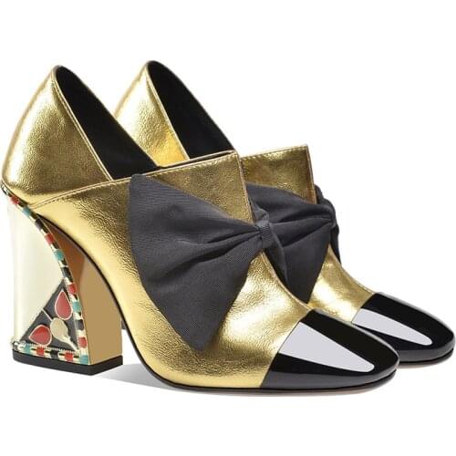 Phoentin crystal shoe wedding big bow evening shoes for women luxury shoes party gold woman pumps mixed colors square toe FT1215