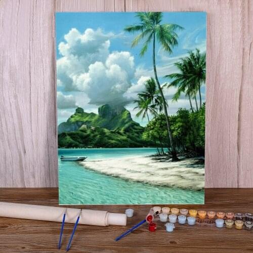 Landscape Sunset Coloring By Numbers Painting Package Oil Paints 40*50 Paiting By Numbers Home Decor Crafts For Adults Art